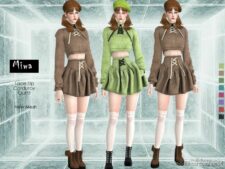 Miwa – Corduroy Outfit for Sims 4