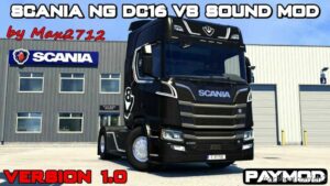 Scania NG DC16 V8 Sound Mod [1.48] for Euro Truck Simulator 2
