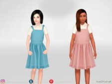 Sims 4 Everyday Clothes Mod: Summer Bright Sundress And White T-Shirt (Image #2)