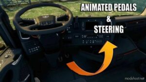 ETS2 Mod: Animated Steering Wheel, Pedals + Custom Dashboard V1.3.1 (Image #2)