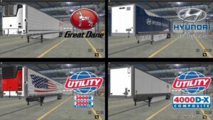 Trailer Pack – Hyundai, Great Dane & Utility [1.48] for American Truck Simulator