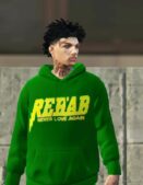 GTA 5 Player Mod: Rehab Never Love Again Sweatpants & Hoodie For MP Male (Image #4)