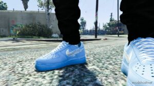 Nike AIR Force 1 LOW Off-White MCA University Blue For Franklin V1.1 for Grand Theft Auto V
