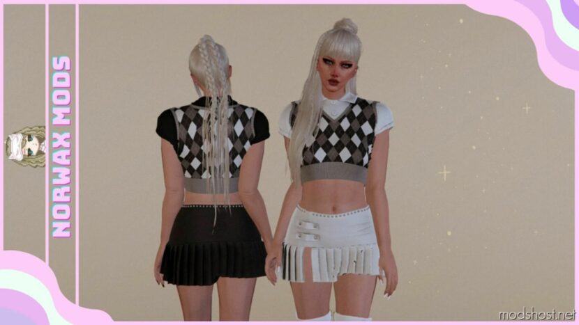 GTA 5 Player Mod: Argyle Vest – Mini Skirt SET MP Female (Featured)