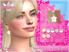 Barbie the movie flower earrings for Sims 4