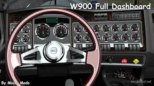 SCS W900 Full Dashboard V0.4 [1.48] for American Truck Simulator