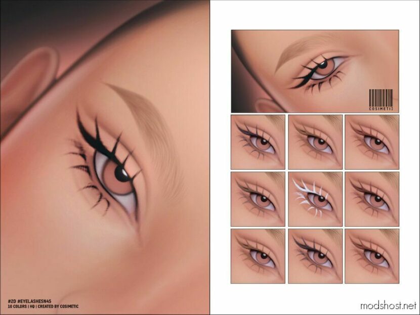 Sims 4 Female Makeup Mod: Maxis Match 2D Eyelashes N45 (Featured)
