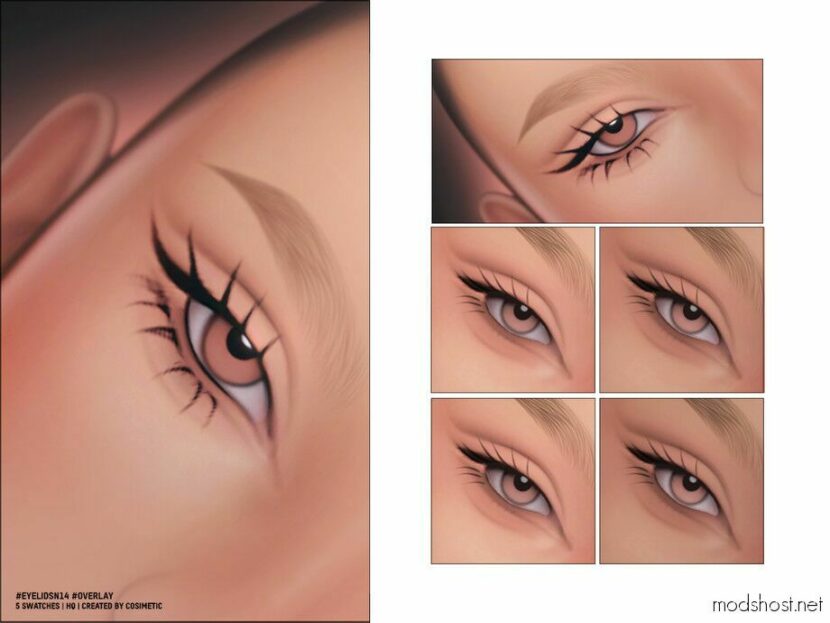 Sims 4 Female Makeup Mod: Eyelids N14 Overlay Version (Featured)