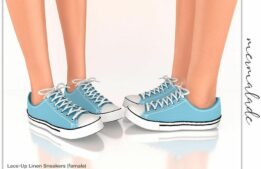 Lace-Up Linen Sneakers S213 for Sims 4