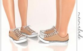 Lace-Up Linen Sneakers S214 for Sims 4