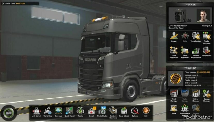 Moded Save Game – NO Dlcs Required [1.48] for Euro Truck Simulator 2