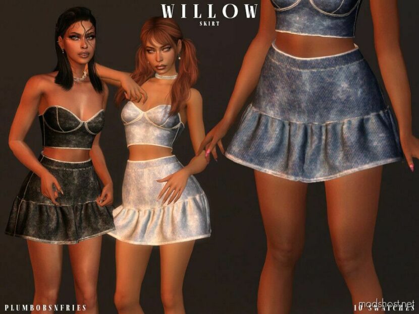 Sims 4 Teen Clothes Mod: Willow Skirt (Featured)