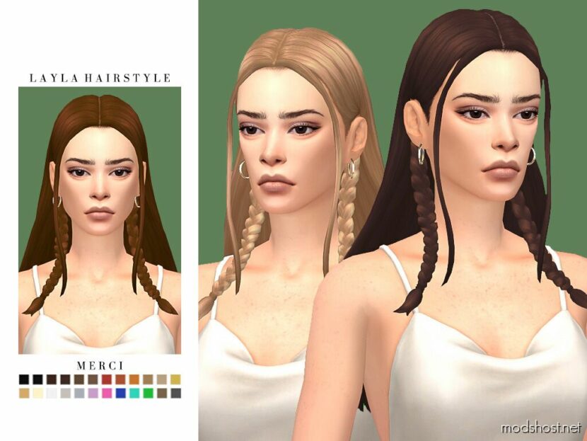 Layla Hairstyle for Sims 4