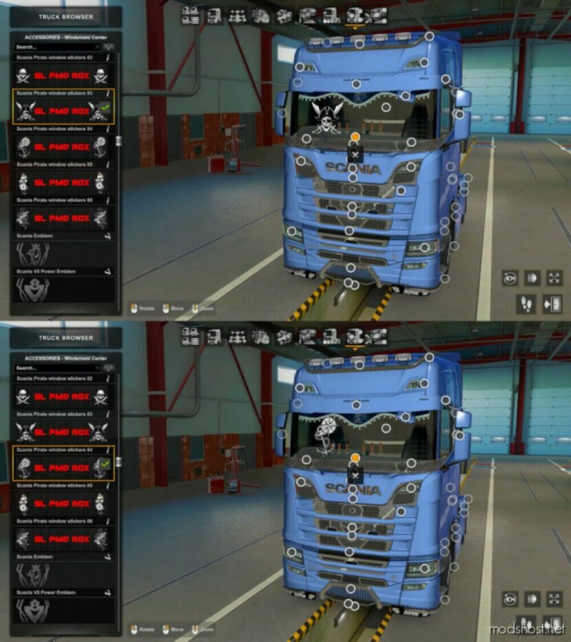 Scania Pirate Window Stickers for Euro Truck Simulator 2
