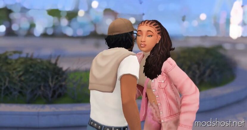 European Double Kiss Cheek Override for Sims 4