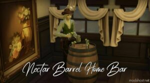 Sims 4 Object Mod: Nectar Barrel Home BAR (Featured)