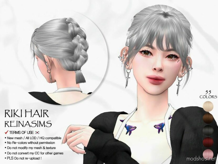 80 Riki Hair for Sims 4