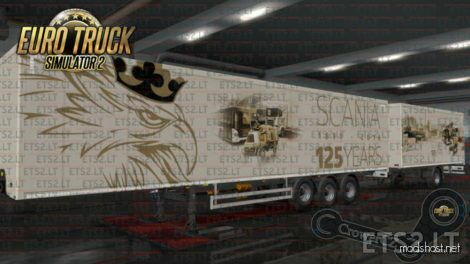 ETS2 Scania Skin Mod: 125 Years Scania Ownership Trailer 1.48 (Featured)