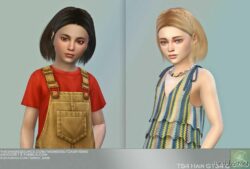 BOB Hairstyle With Braids For Children – G134C for Sims 4