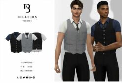 Short Sleeve Shirt With Vest for Sims 4