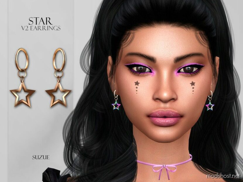 Star V2 Earrings for Sims 4