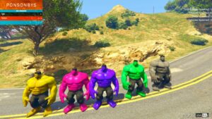 GTA 5 Player Mod: Multi Hulk 10 Pack V1.1 (Image #2)