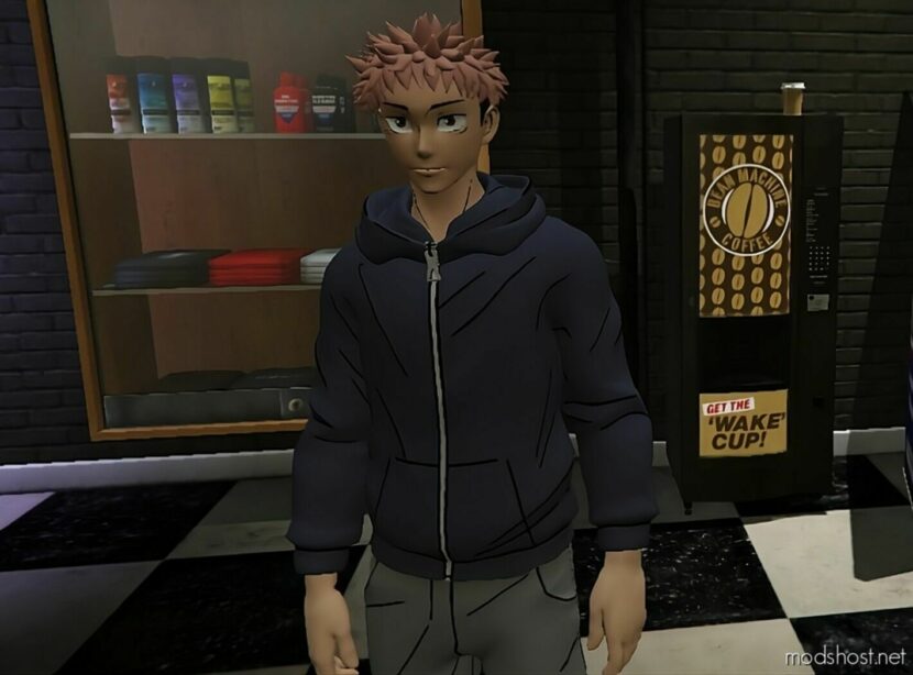 GTA 5 Player Mod: Streetwear Yuji Itadori Add-On PED (Featured)