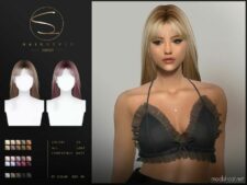 Long Straight Hairstyle (Suzane 080823) for Sims 4