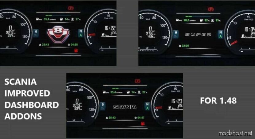 Scania NG Improved Dashboard V4.4 for Euro Truck Simulator 2