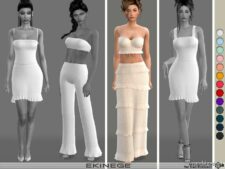 Sims 4 Female Clothes Mod: Eyelet Corset SET36-5 (Image #2)