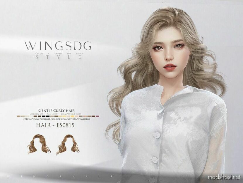 Wings ES0815 Gentle Curly Hair for Sims 4