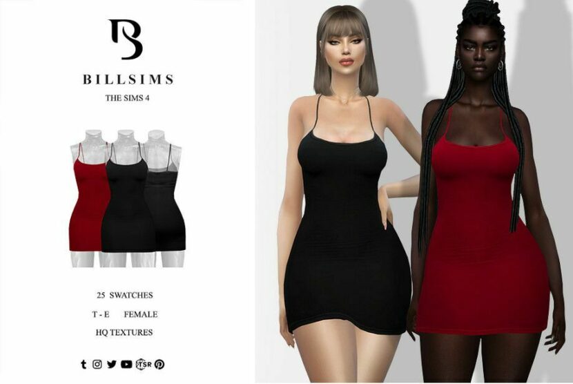 Soft Seamless Mini Dress for Sims 4