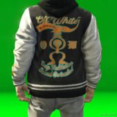 GTA 5 Player Mod: OFF White Leather Varsity Jackets For MP Male (Image #5)