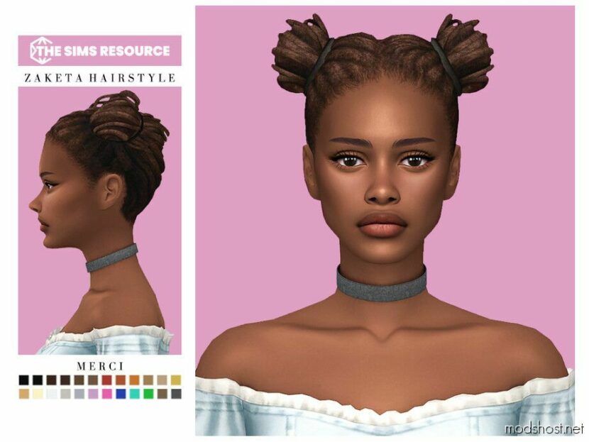 Sims 4 Female Mod: Zaketa Hairstyle (Featured)