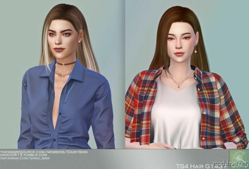 Long Hair With Side Fringe – G143 for Sims 4