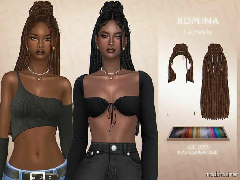 Romina Hairstyle for Sims 4
