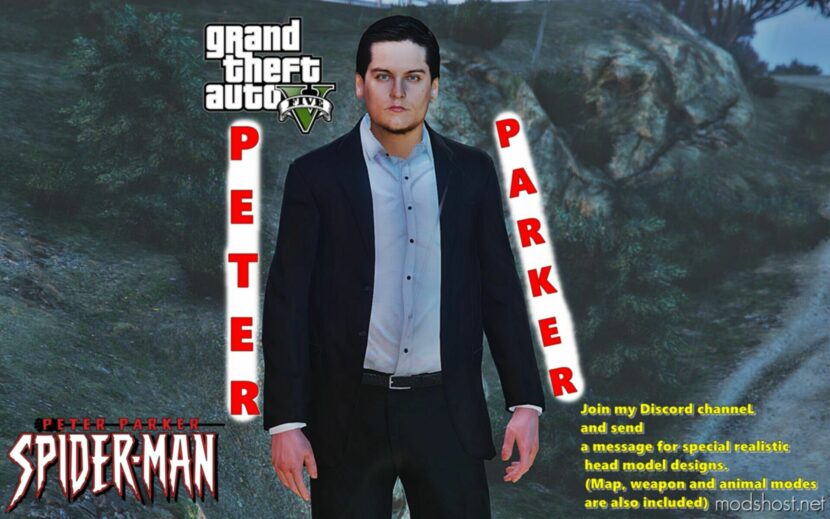 GTA 5 Player Mod: Peter Parker (Tobey Maguire) Add-On PED (Featured)
