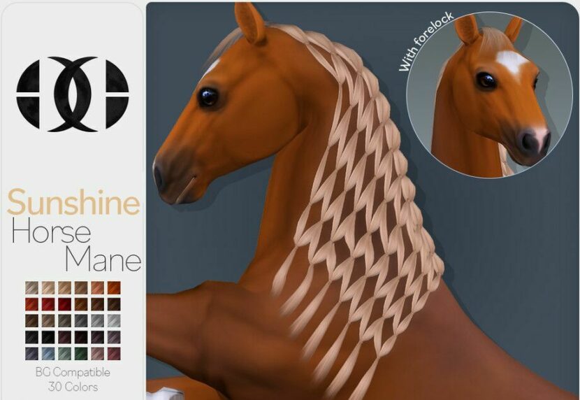 Sunshine Horse Mane for Sims 4