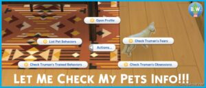 Let Me Check My Pets Info for Sims 4