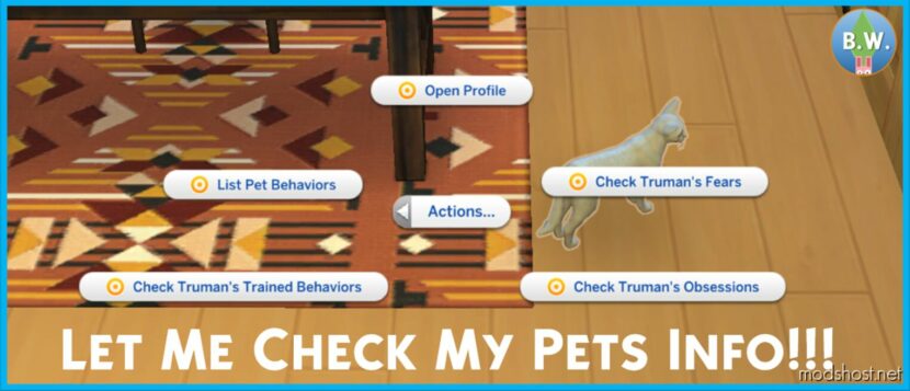 Let Me Check My Pets Info for Sims 4