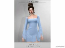 Sims 4 Female Clothes Mod: Side Slit Dress D-267 (Image #2)