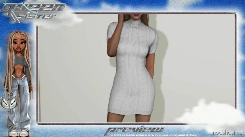 GTA 5 Player Mod: Knit Dress For MP Female Vanilla Body (Featured)