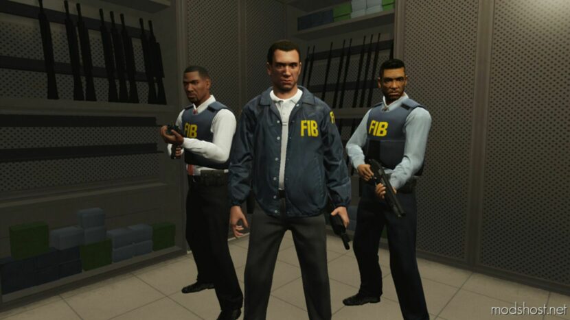 GTA 5 Player Mod: Improved Face Models For FIB Agent PED (Featured)