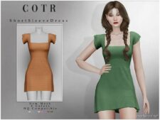 Short Sleeve Dress D-268 for Sims 4