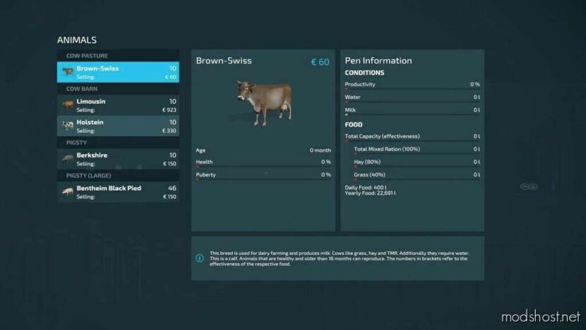 Animal Food Calculator V1.0.0.1 for Farming Simulator 22