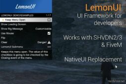 Lemonui: Open Source UI Library V1.10 for Grand Theft Auto V