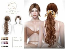 Elegant Curly Braid (Dion) 040923 for Sims 4
