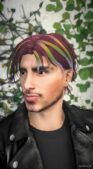 GTA 5 Player Mod: Rainbow Highlights Hair MP Male (Image #3)