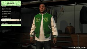 GTA 5 Player Mod: Artwork Anniversary Franklin’s Varsity Jacket Replace (Image #4)