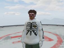 GTA 5 Player Mod: Fluffy Sweater «Bones» For MP Male & Female (Image #3)